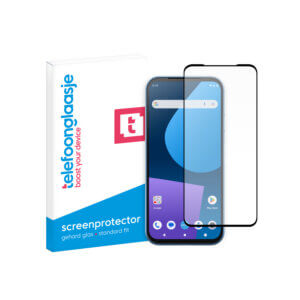 Fairphone 5 Telefoonglaasje Edge to Edge screenprotector met verpakking