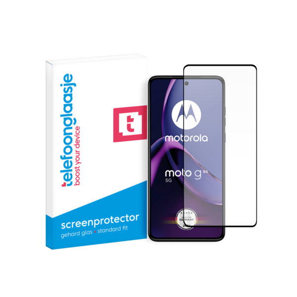 Motorola Moto G84 Telefoonglaasje Edge to Edge screenprotector gehard glas met verpakking