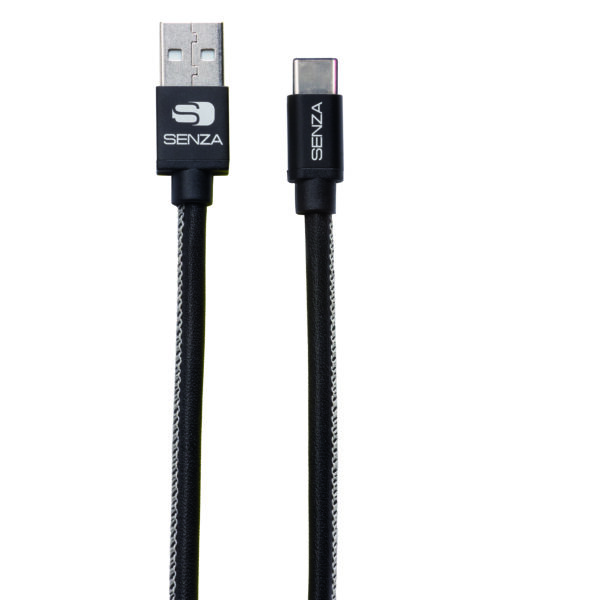 Senza Premium Leather Charge/Sync Cable USB-C 1.5m. 12W Black Connector