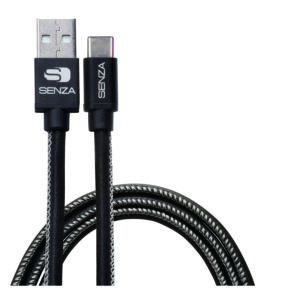 Senza Premium Leather Charge/Sync Cable USB-C 1.5m. 12W Black