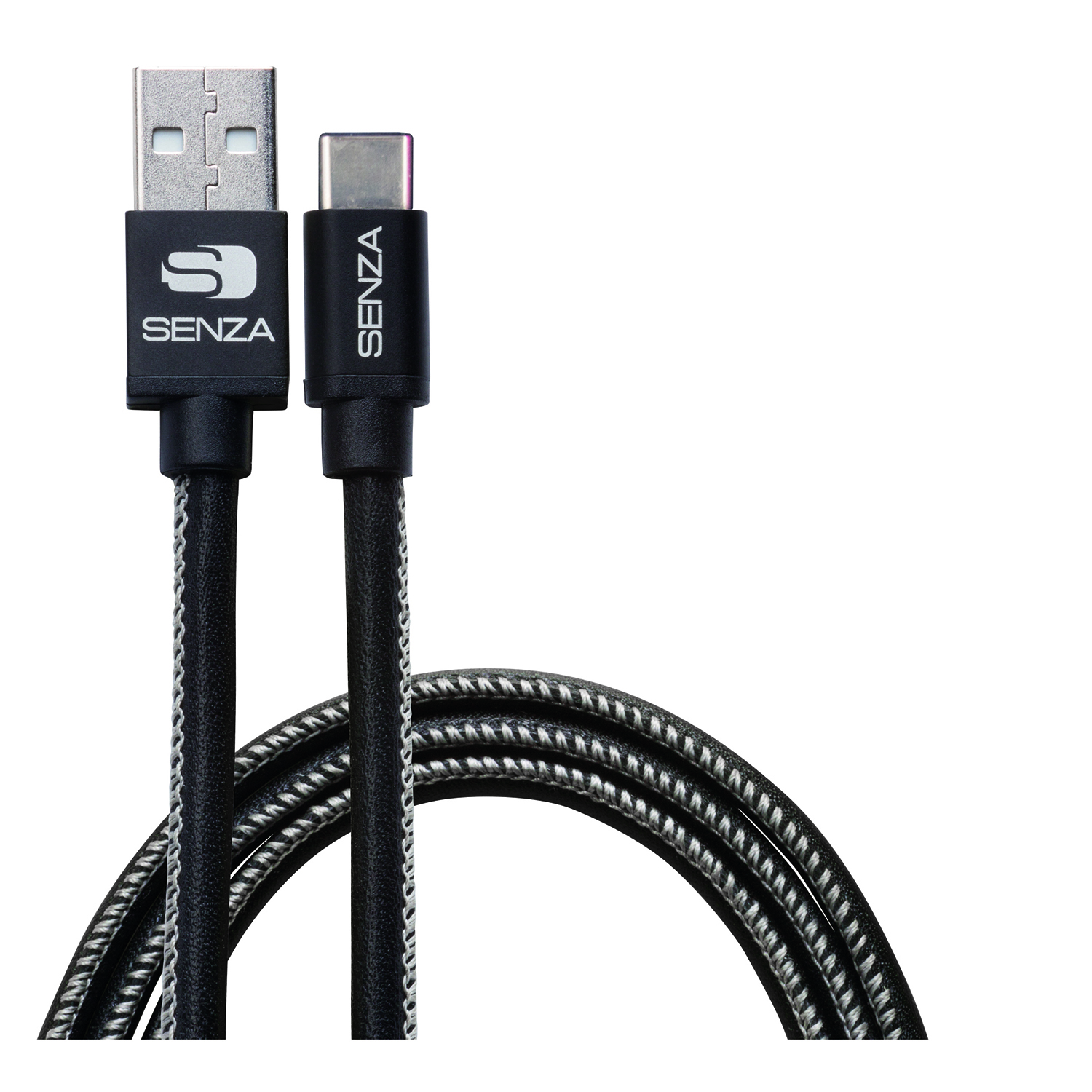 Senza Premium Leather Charge/Sync Cable USB-C 1.5m. 15W Black