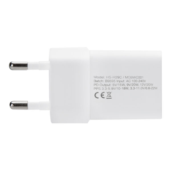Mobilize Wall Charger USB-C 20W White onderaanzicht