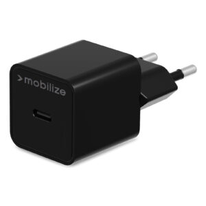 Mobilize Wall Charger USB-C 20W Black Diagonaal