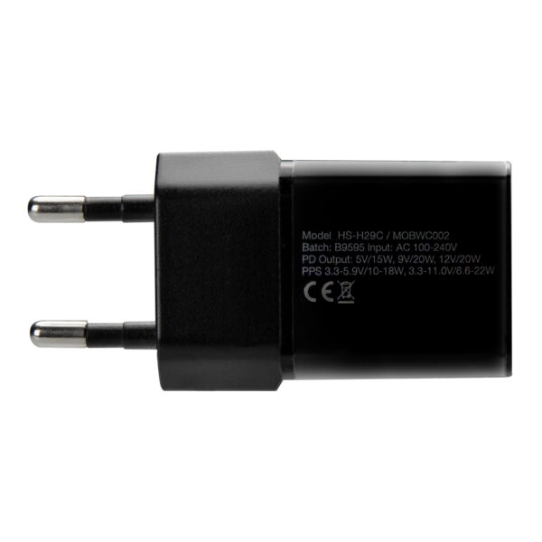 Mobilize Wall Charger USB-C 20W Black onderaanzicht