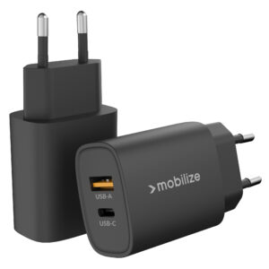 Mobilize Wall Charger USB-C + USB 20W Zwart (BULK)