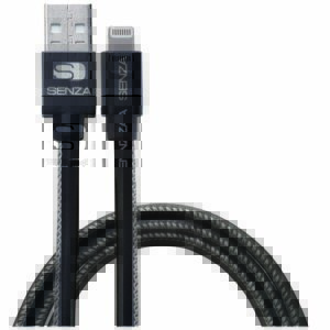 Senza Premium Leather Charge/Sync Cable Apple Lightning 1.5m. 12W Black
