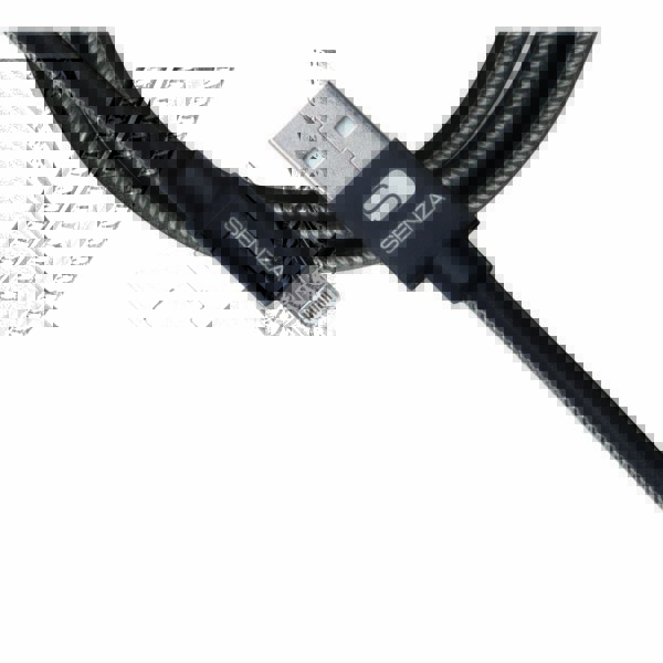 Senza Premium Leather Charge/Sync Cable Apple Lightning 1.5m. 12W Black Connector 2