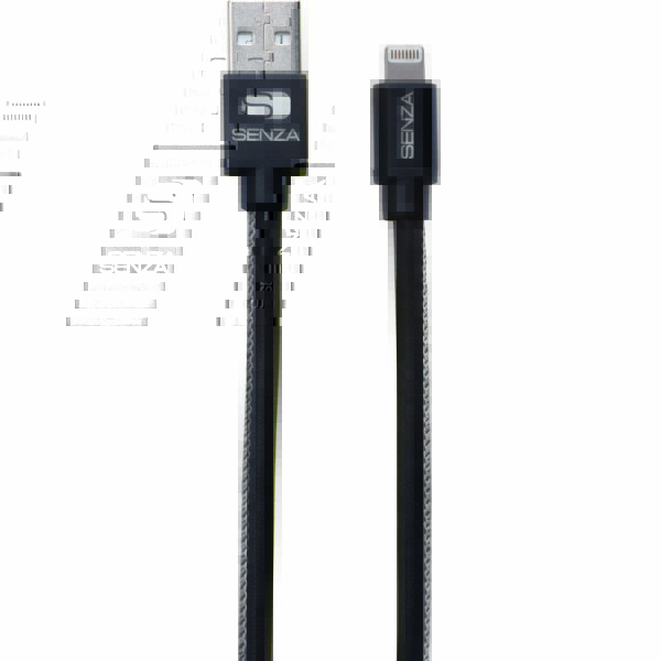 Senza Premium Leather Charge/Sync Cable Apple Lightning 1.5m. 12W Black Connector