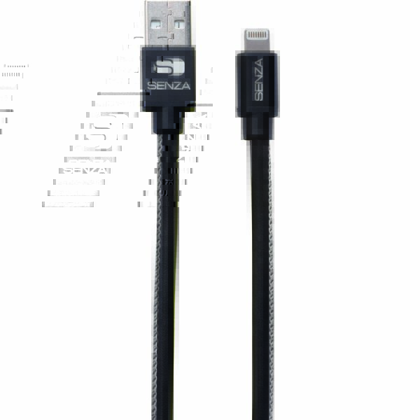 Senza Premium Leather Charge/Sync Cable Apple Lightning 1.5m. 12W Black Connector