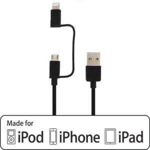 Mobilize 2in1 Cable USB to Lightning or Micro-USB 1.5m Black