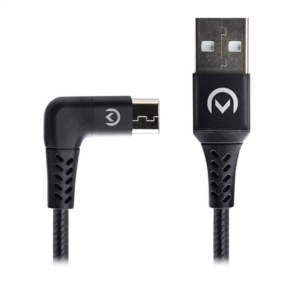 Mobilize Strong Nylon 90° Cable Micro USB 1.5m. 12W Black