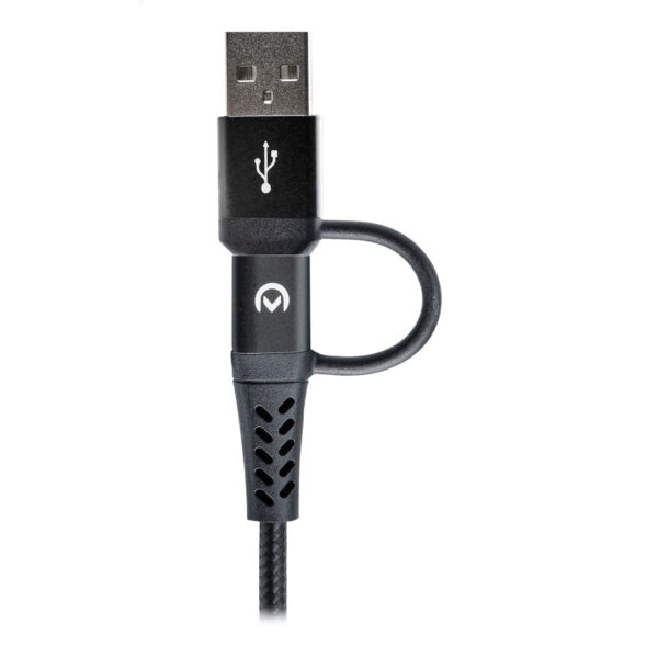 Mobilize Strong Nylon Cable 4in1 USB, USB-C to Micro USB, USB-C 1.5m Black USB-A