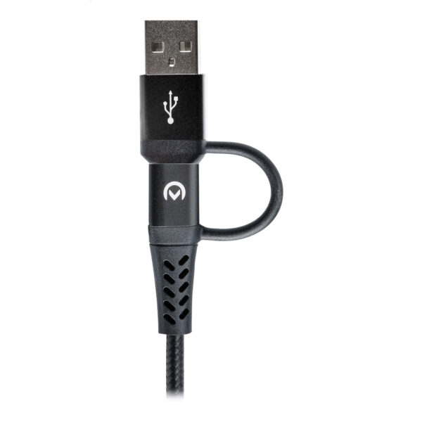 Mobilize Strong Nylon Cable 4in1 USB, USB-C to Micro USB, USB-C 1.5m Black USB-A