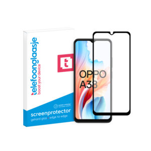 OPPO A38 Telefoonglaasje screenprotector Edge to Edge gehard glas met verpakking