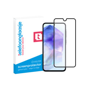 Telefoonglaasje Edge to Edge screenprotector gehard glas Samsung Galaxy A55 met verpakking