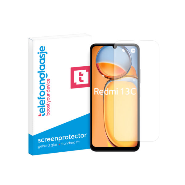 Xiaomi Redmi 13c Telefoonglaasje screenprotector gehard glas met verpakking