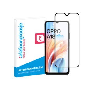 Telefoonglaasje Edge to Edge screenprotector gehard glas OPPO A18 met verpakking