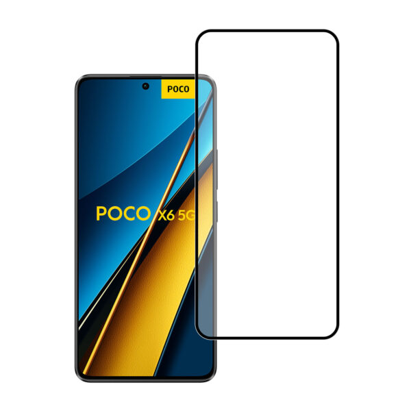 Telefoonglaasje Edge to Edge screenprotector gehard glas Xiaomi Poco X6 5G