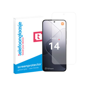 Telefoonglaasje Xiaomi 14 gehard glas screenprotector standard fit met verpakking