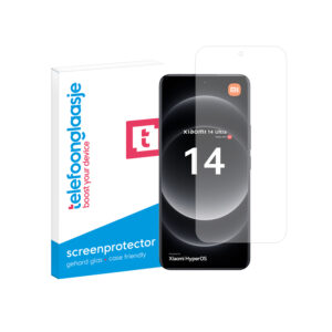 Telefoonglaasje Xiaomi 14 Ultra gehard glas screenprotector standard fit met verpakking