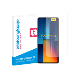 Telefoonglaasje Xiaomi Poco M6 Pro 4G gehard glas screenprotector standard fit met verpakking