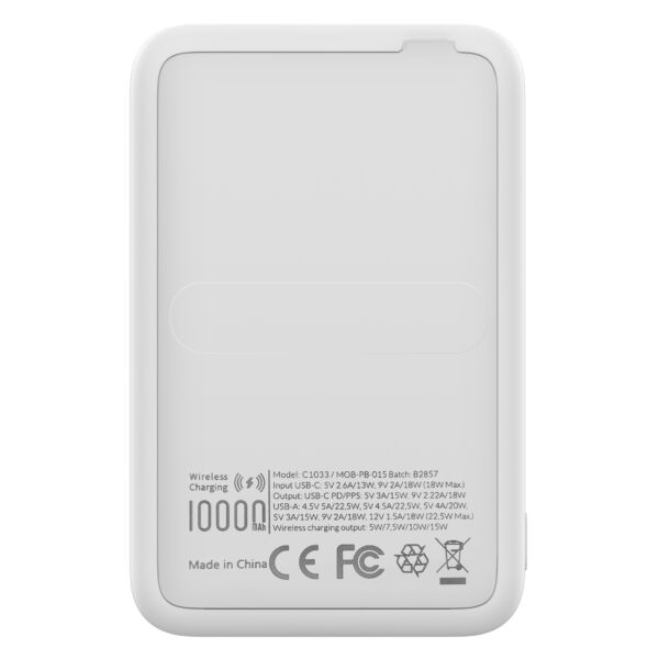 Mobilize Magnetic Wireless MagSafe Compatible Powerbank 10000mAh Achterkant specs