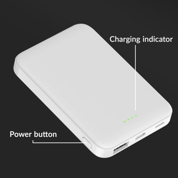 Mobilize Powerbank 5000mAh 10W Wit functies