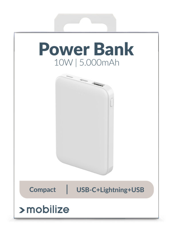 Mobilize Powerbank 5000mAh 10W wit verpakking