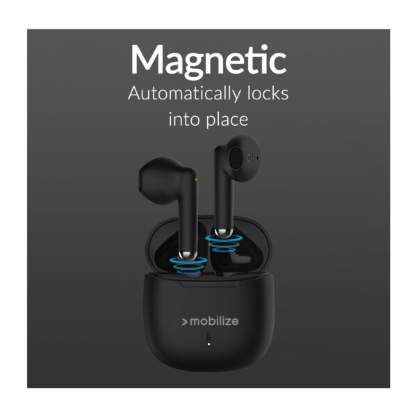 Mobilize TWS Headset Zwart case magnetisch