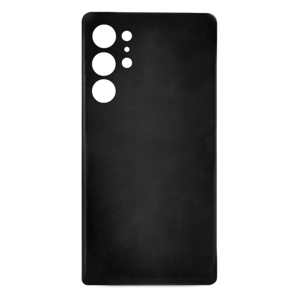 Samsung Galaxy S23 Ultra Telefoonglaasje lederen hoesje zwart achterkant
